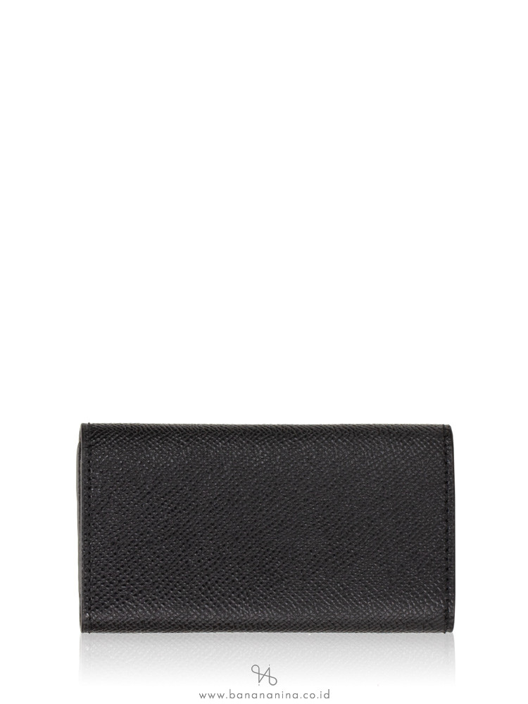 COACH 26100 Crossgrain 4 Ring Key Case Black