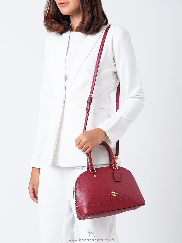 COACH 27591 Crossgrain Mini Sierra Satchel Cherry