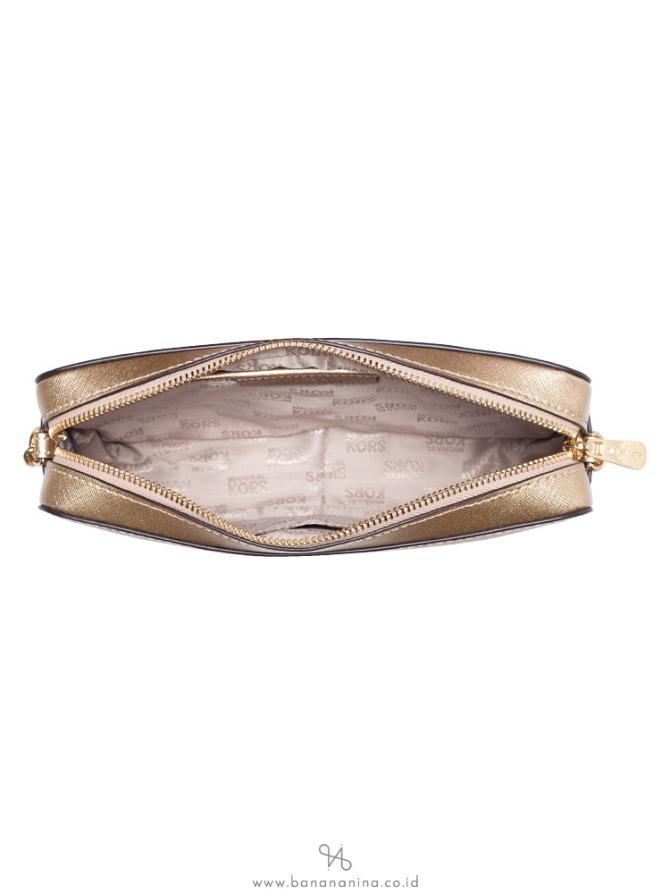 MICHAEL KORS Jet Set Item Large Crossbody Pale Gold