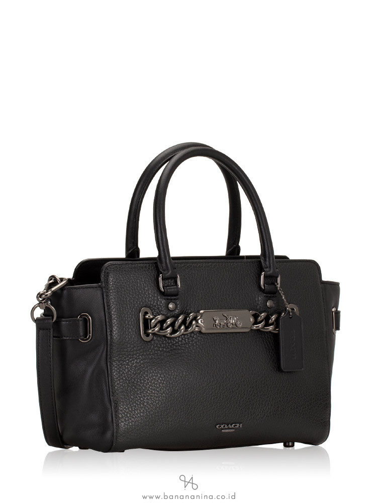 COACH 31525 Bubble Leather Blake 25 Satchel Black