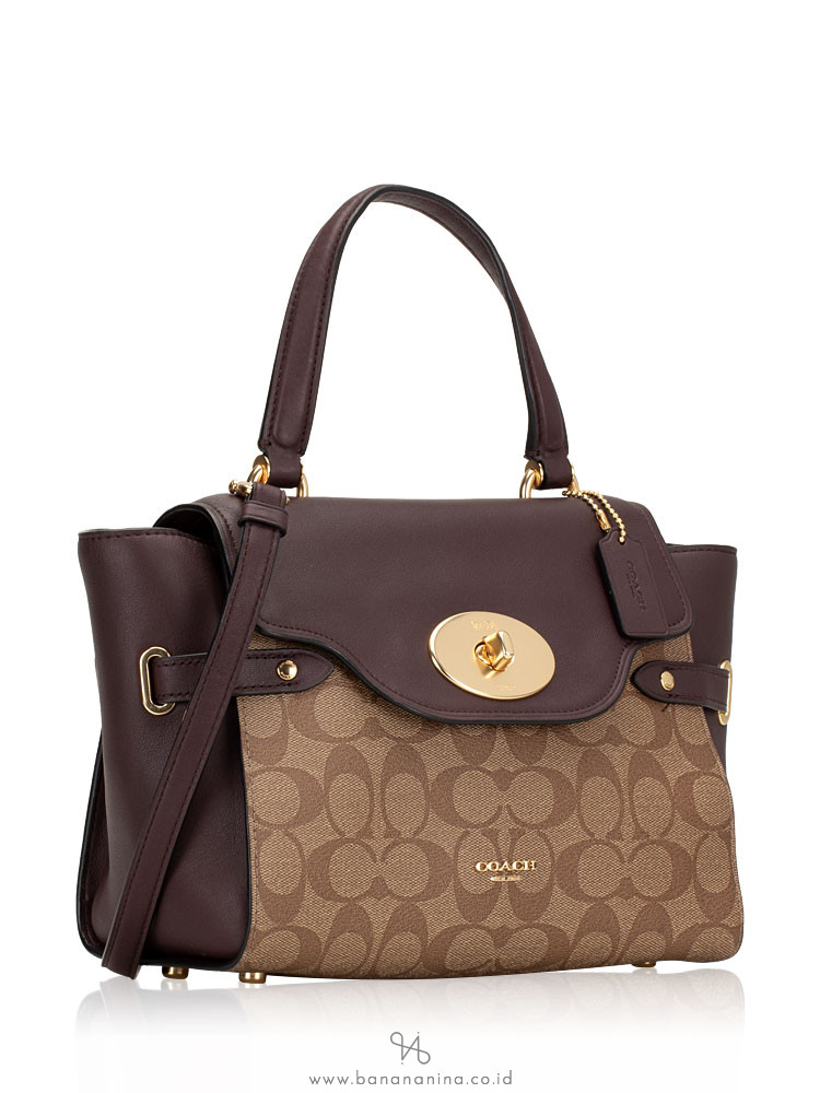 COACH 31479 Signature Colorblock Blake Carryall Khaki Oxblood Multi