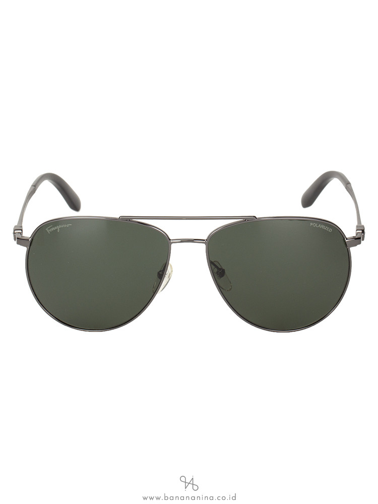 SALVATORE FERRAGAMO SF157SP Aviator Dark Gunmetal