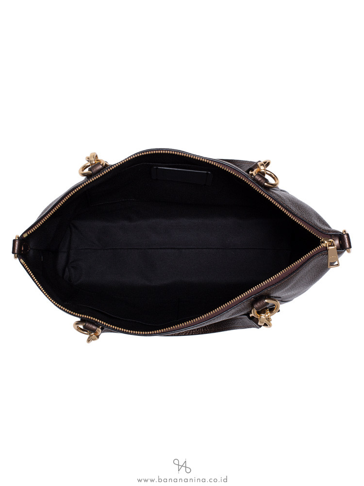 COACH 29867 Metallic Pebble Leather Small Kelsey Bronze