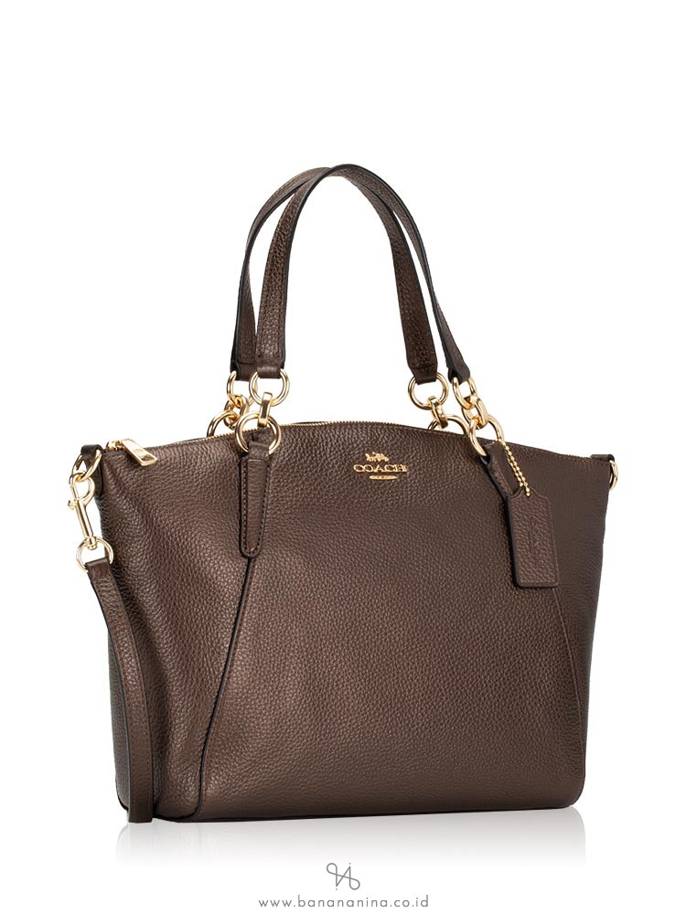 COACH 29867 Metallic Pebble Leather Small Kelsey Bronze