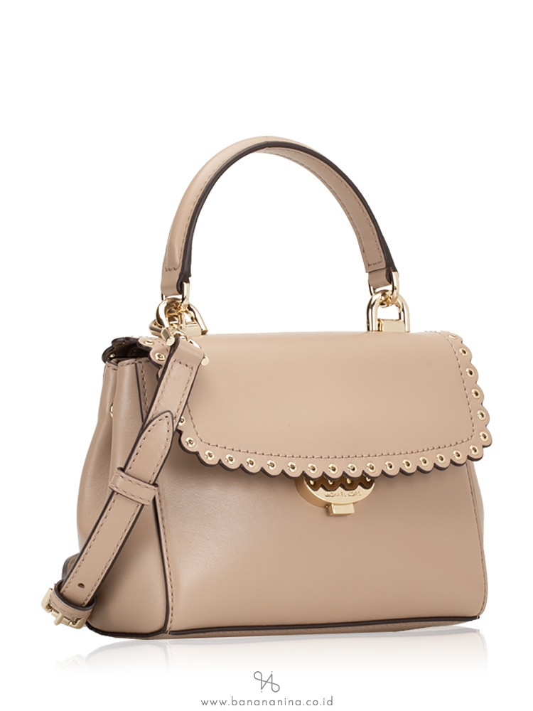 MICHAEL KORS Ava Scalloped XS Leather Crossbody Truffle