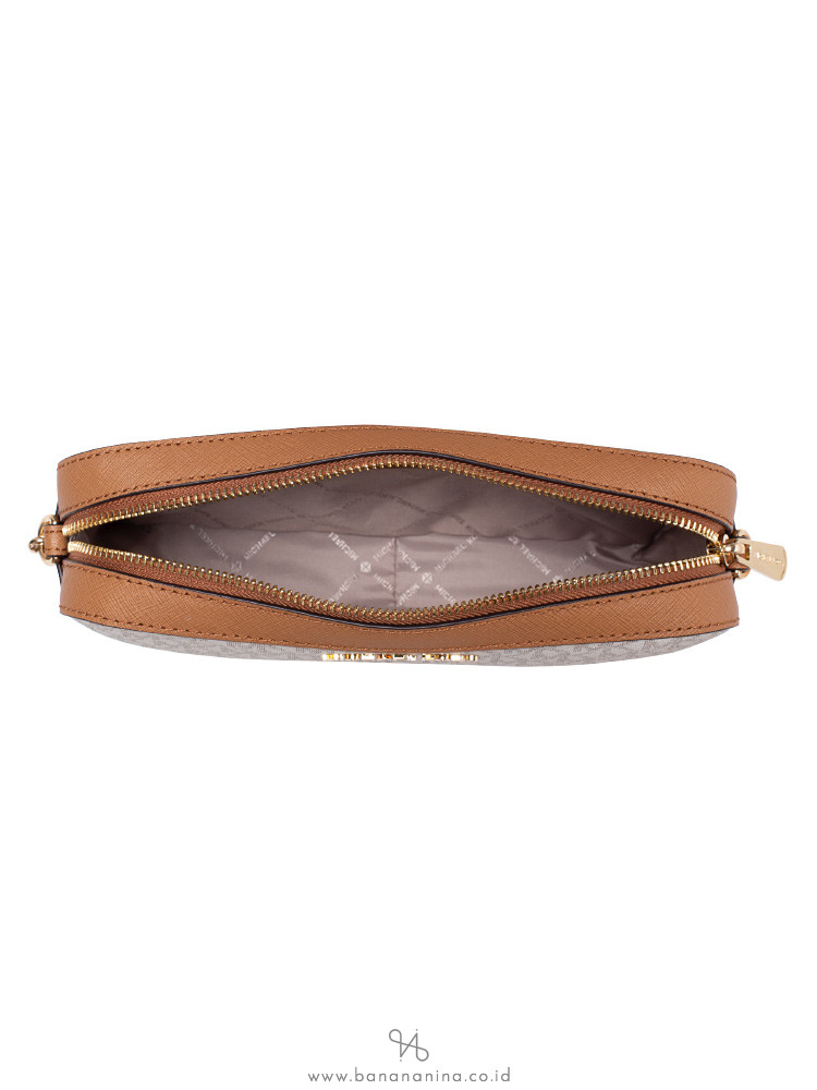 MICHAEL KORS Jet Set Item Signature Large Crossbody Vanilla Acorn