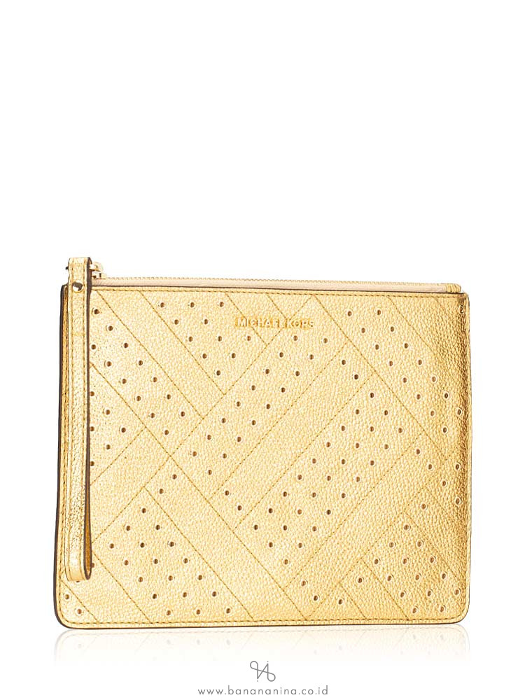 MICHAEL KORS Jet Set XL Travel Zip Clutch Gold