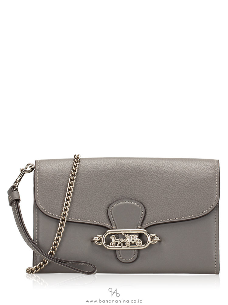 COACH 31610 Leather Chain Crossbody Gray
