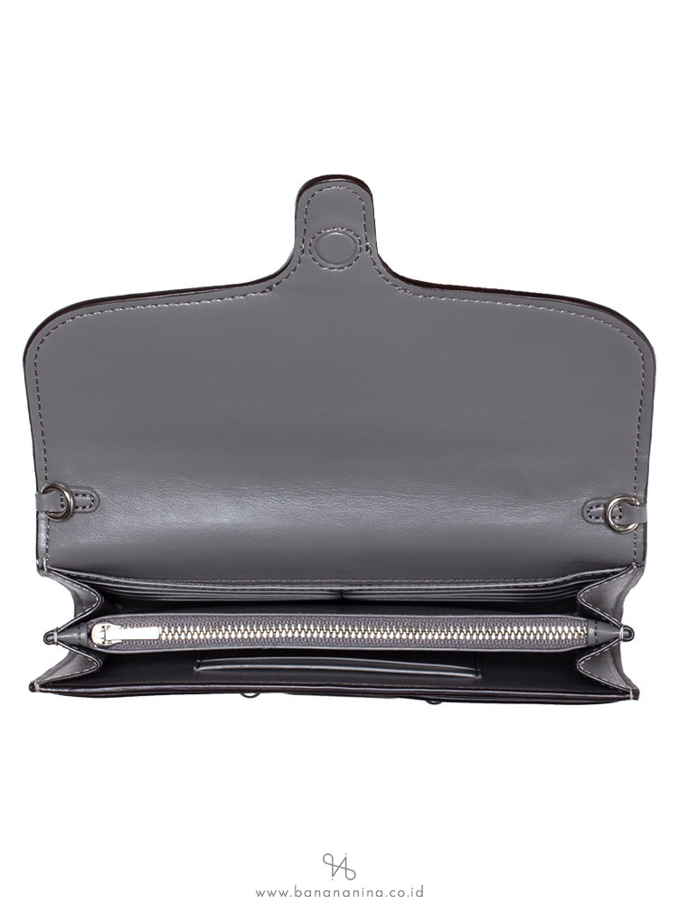 COACH 31610 Leather Chain Crossbody Gray