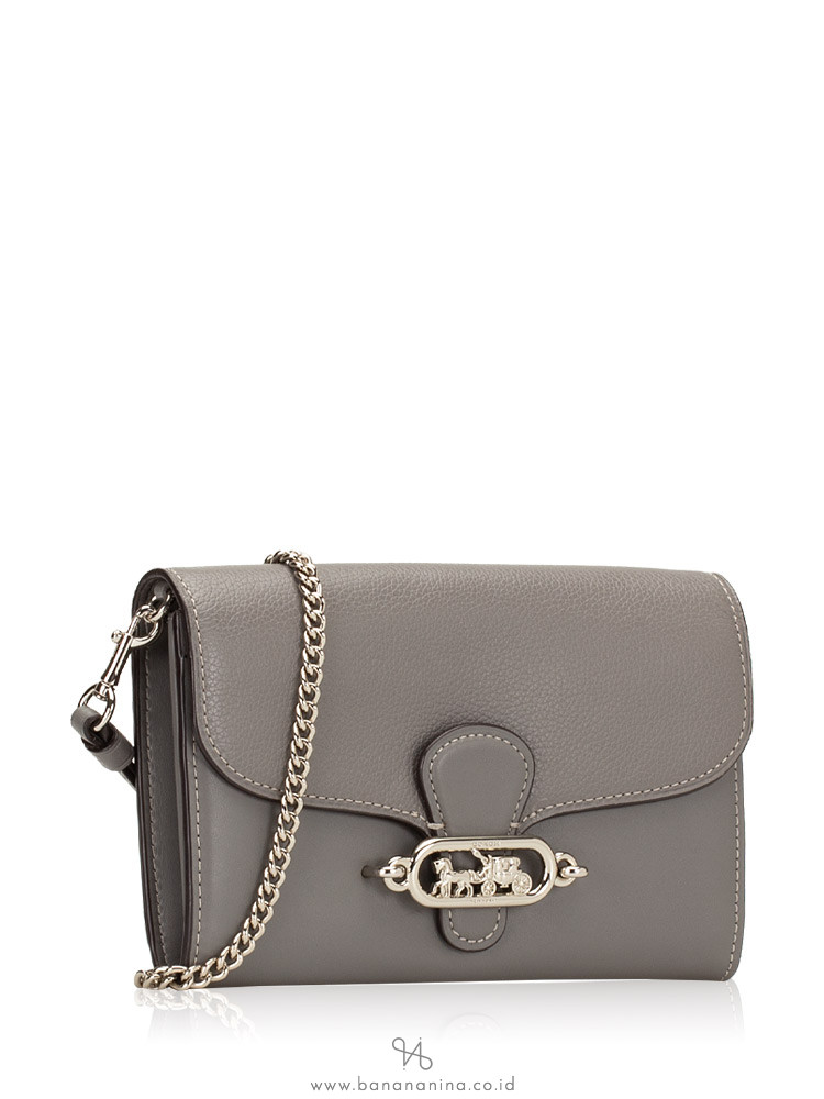 COACH 31610 Leather Chain Crossbody Gray