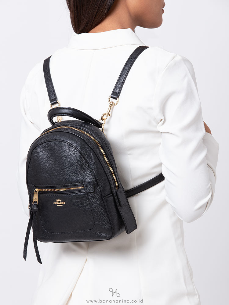 COACH 30530 Pebbled Leather Andi Backpack Black