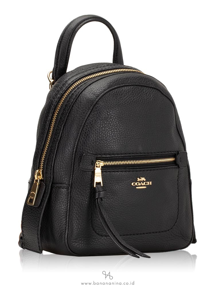 COACH 30530 Pebbled Leather Andi Backpack Black