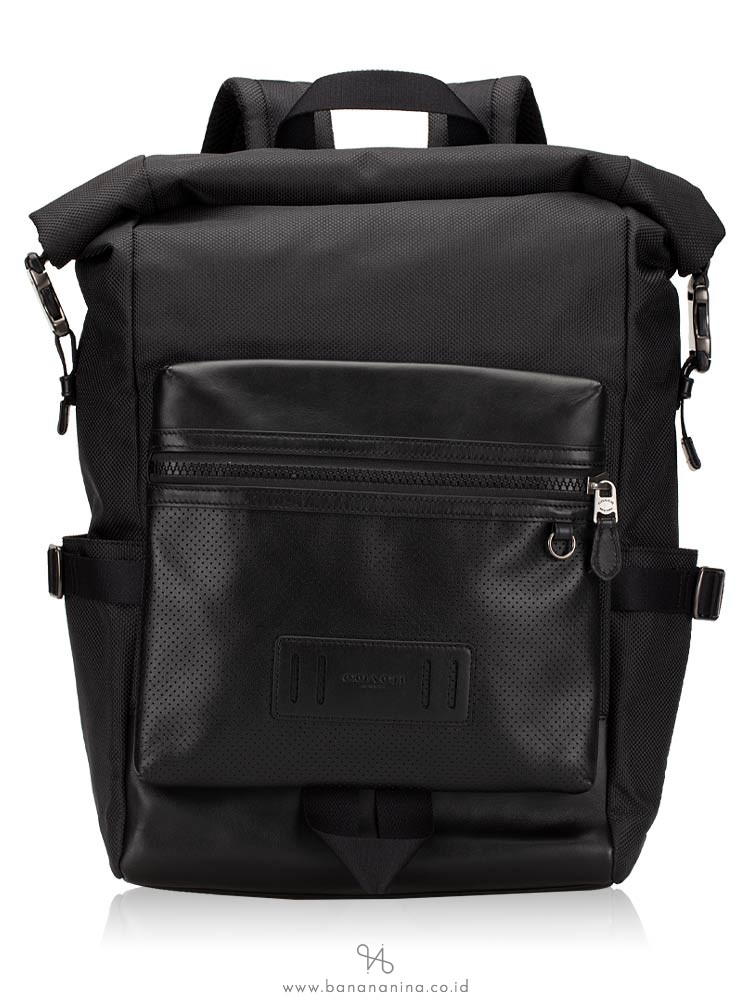 COACH Men 24676 Terrain Roll Top Backpack Black