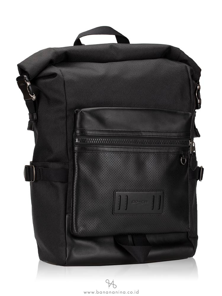 COACH Men 24676 Terrain Roll Top Backpack Black