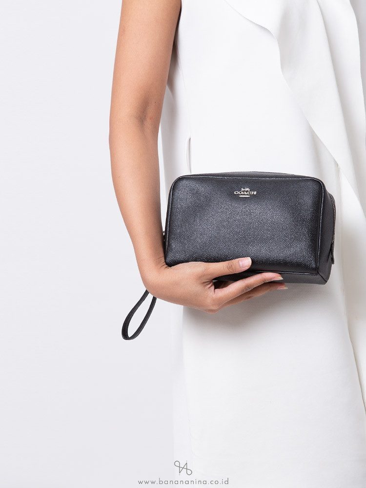 COACH 24797 Crossgrain Leather Cosmetic Case 20 Black
