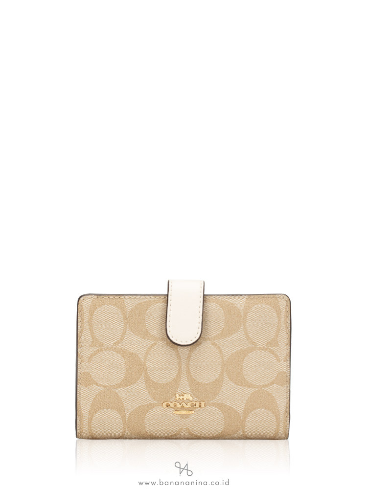 COACH 23553 Signature Medium Wallet Light Khaki Chalk
