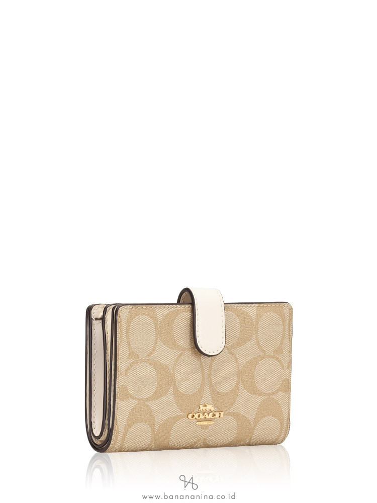 COACH 23553 Signature Medium Wallet Light Khaki Chalk
