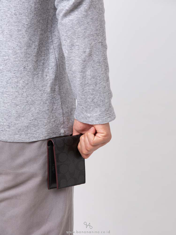 COACH Men 41346 Signature Compact ID Wallet Gift Set Black