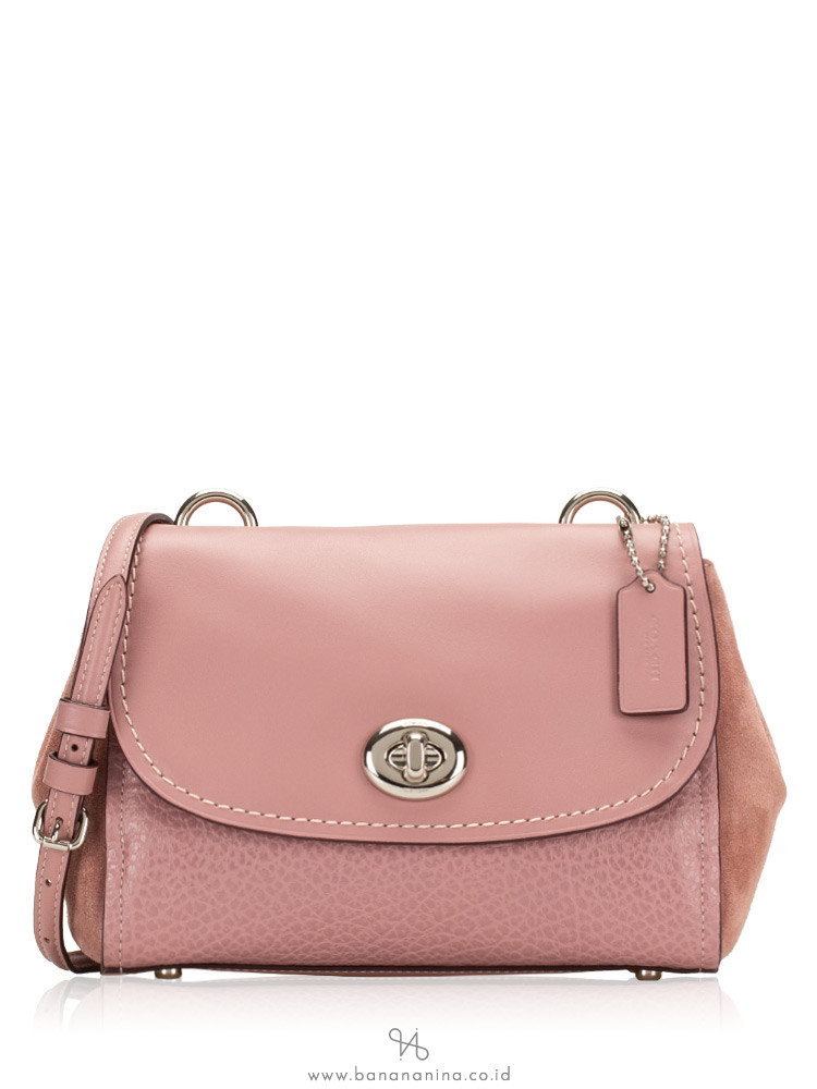 COACH 22349 Mixed Faye Leather Crossbody Dusty Rose