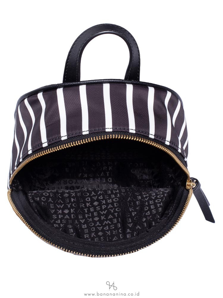 KATE SPADE Wilson Road French Stripe Mini Bradley Backpack Black Multi