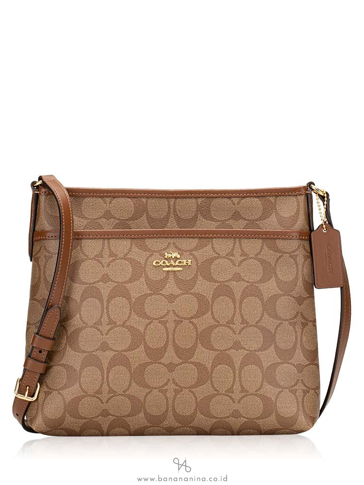 COACH 29210 Signature File Crossbody Khaki Saddle