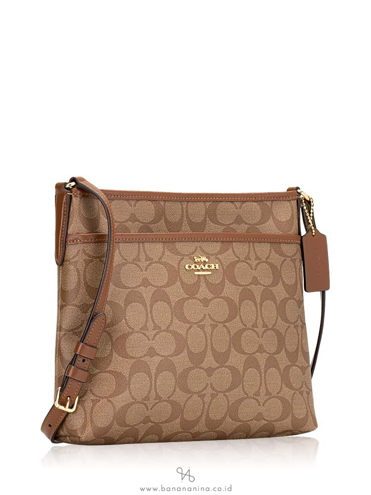 COACH 29210 Signature File Crossbody Khaki Saddle