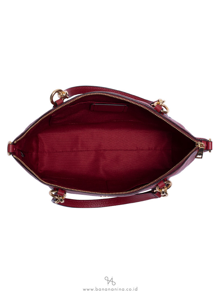 COACH 28993 Pebbled Leather Small Kelsey Cherry