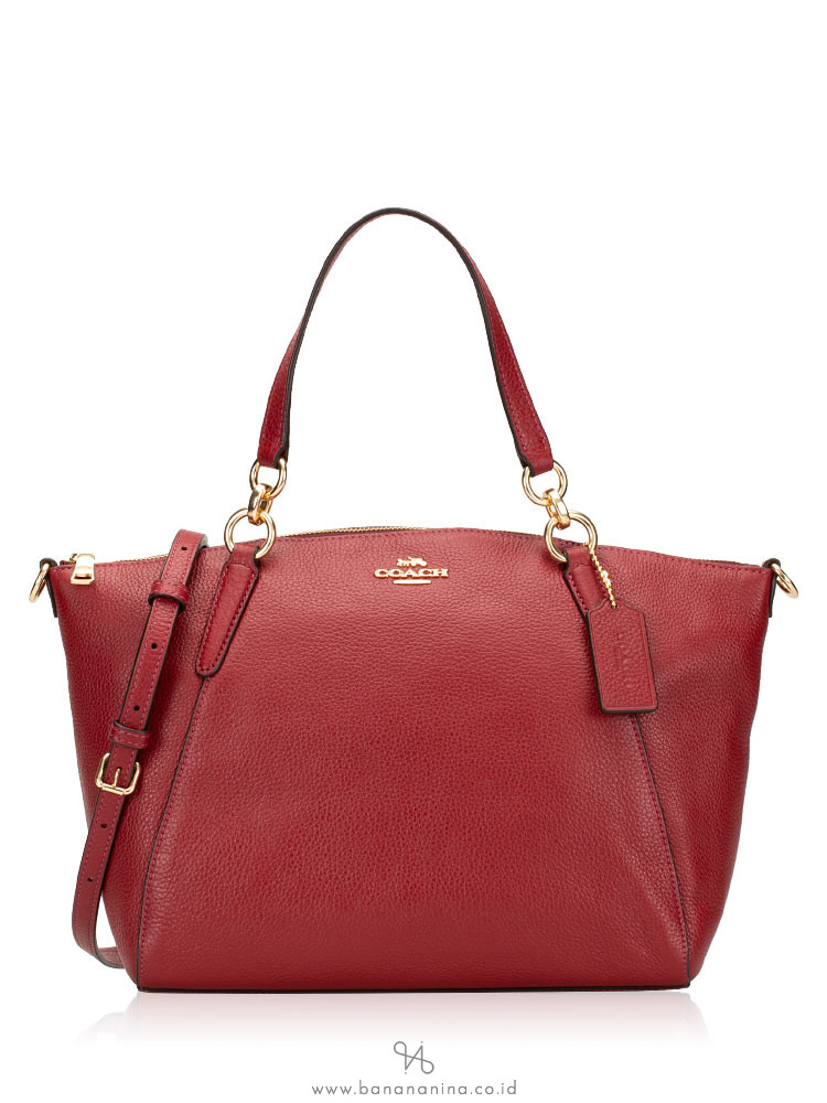 COACH 28993 Pebbled Leather Small Kelsey Cherry