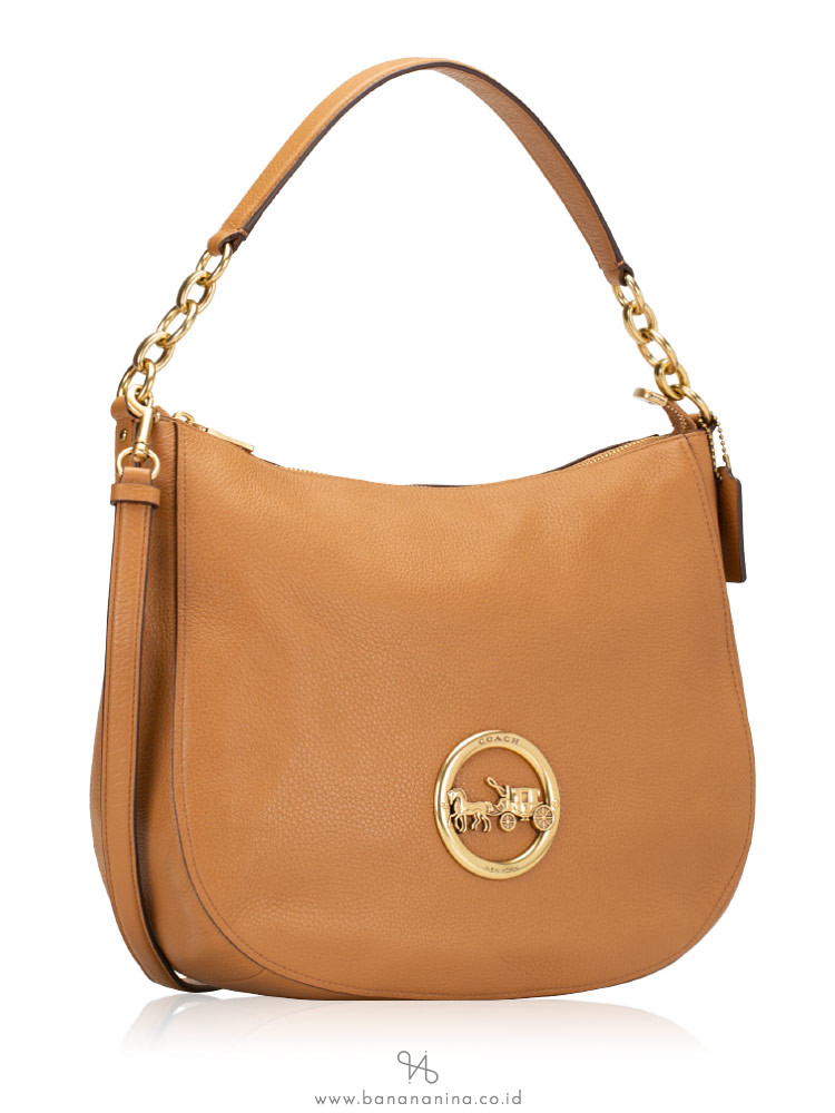 COACH 31400 Pebbled Leather Elle Hobo Light Saddle