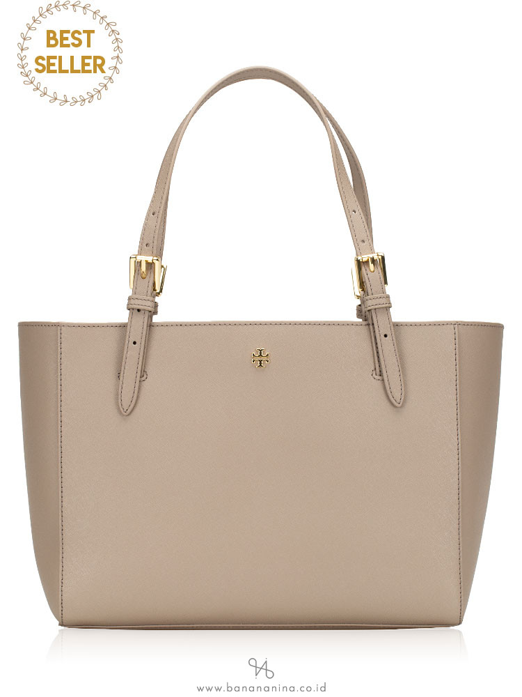TORY BURCH Emerson Small Buckle Tote French Grey