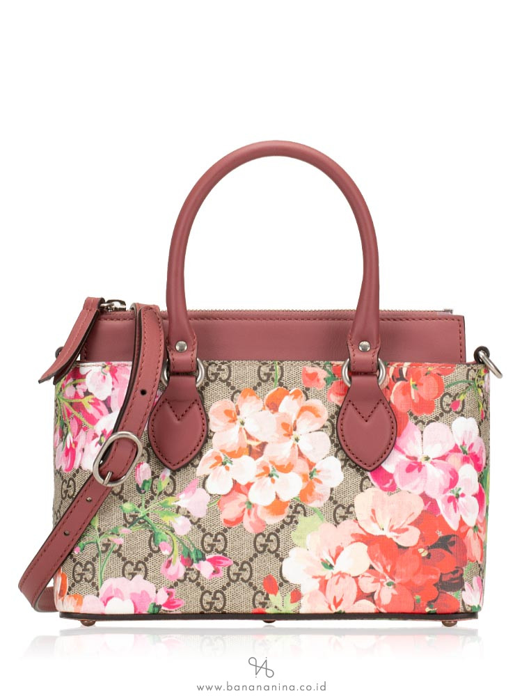 GUCCI GG Supreme Bloom Mini Tote Dusty Rose