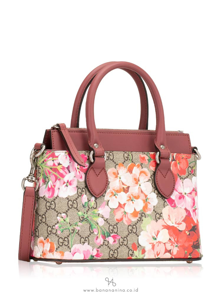 GUCCI GG Supreme Bloom Mini Tote Dusty Rose