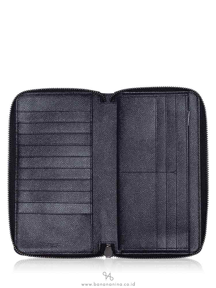 COACH Men 59120 Crossgrain Travel Zip Wallet Black