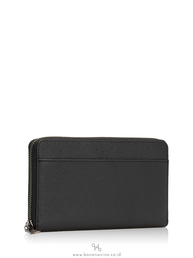COACH Men 59120 Crossgrain Travel Zip Wallet Black