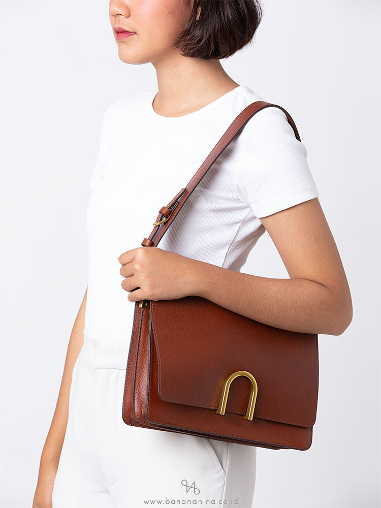 fossil finley leather shoulder bag