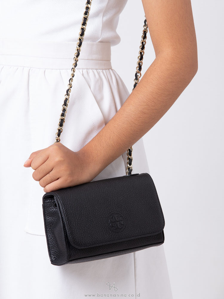 TORY BURCH Bombe Shrunken Shoulder Bag Black