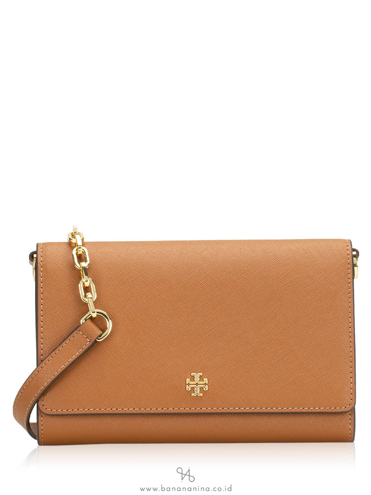 TORY BURCH Emerson Chain Wallet Tiger Eye
