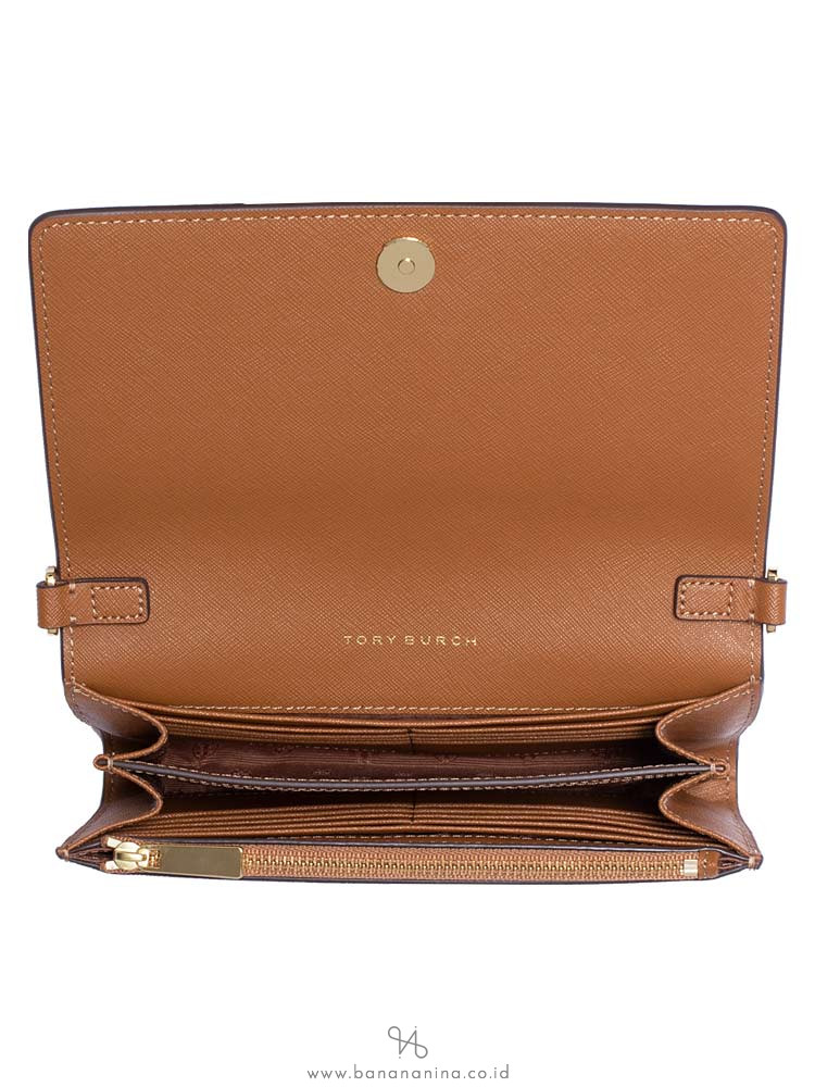TORY BURCH Emerson Chain Wallet Tiger Eye