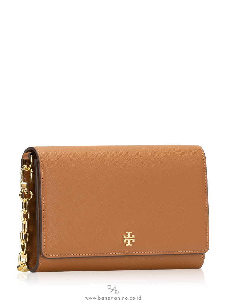 TORY BURCH Emerson Chain Wallet Tiger Eye