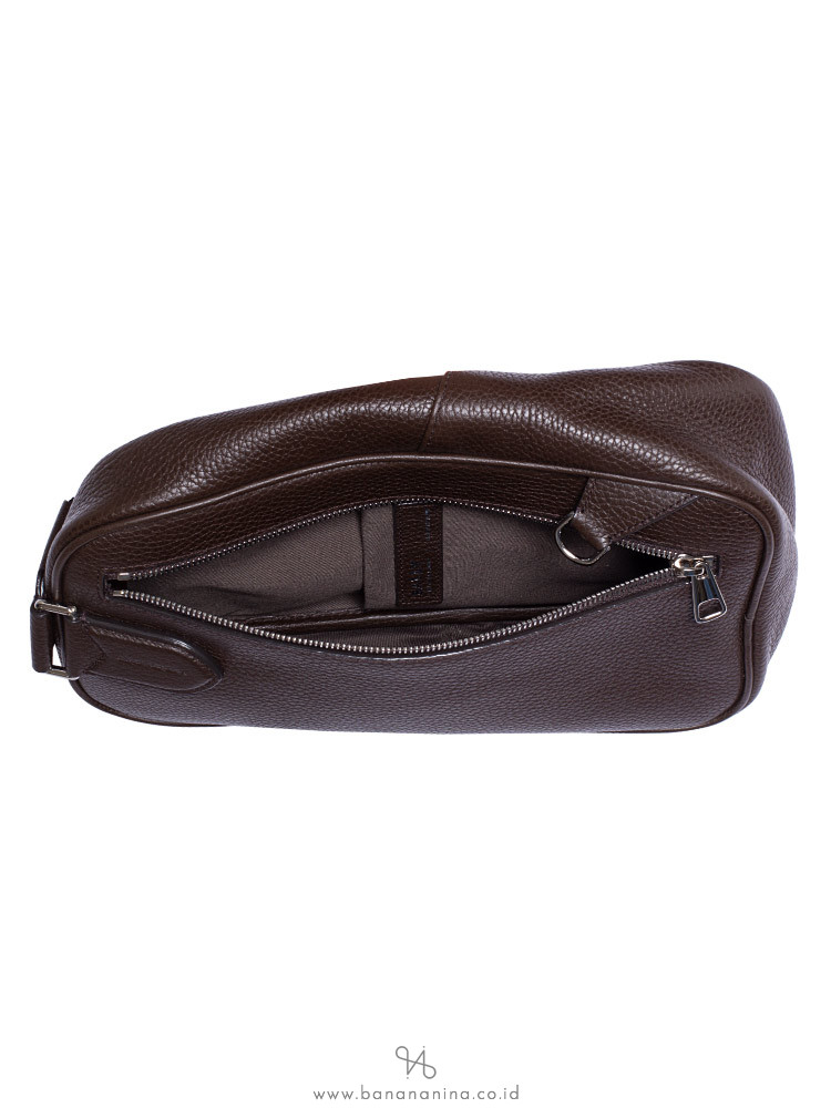 BALLY Men Starlex Leather Sling Bag Coffee