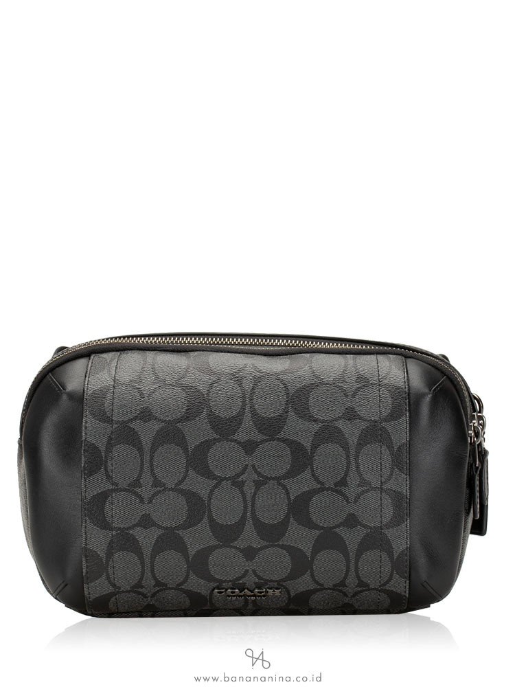 COACH Men 38749 Signature Graham Utility Pack Charcoal Black