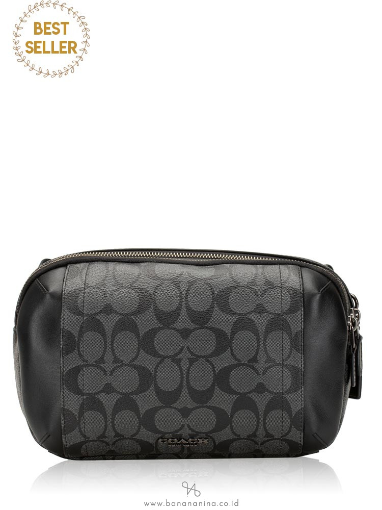 COACH Men 38749 Signature Graham Utility Pack Charcoal Black