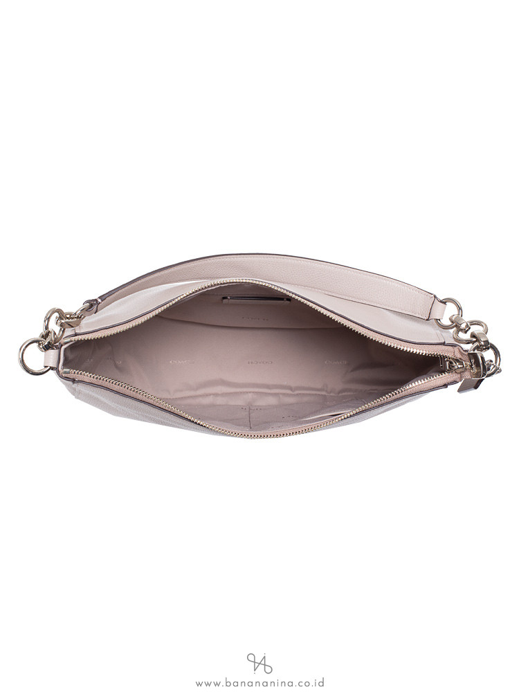 COACH 33000 Pebbled Leather Cassidy Hobo Grey Birch