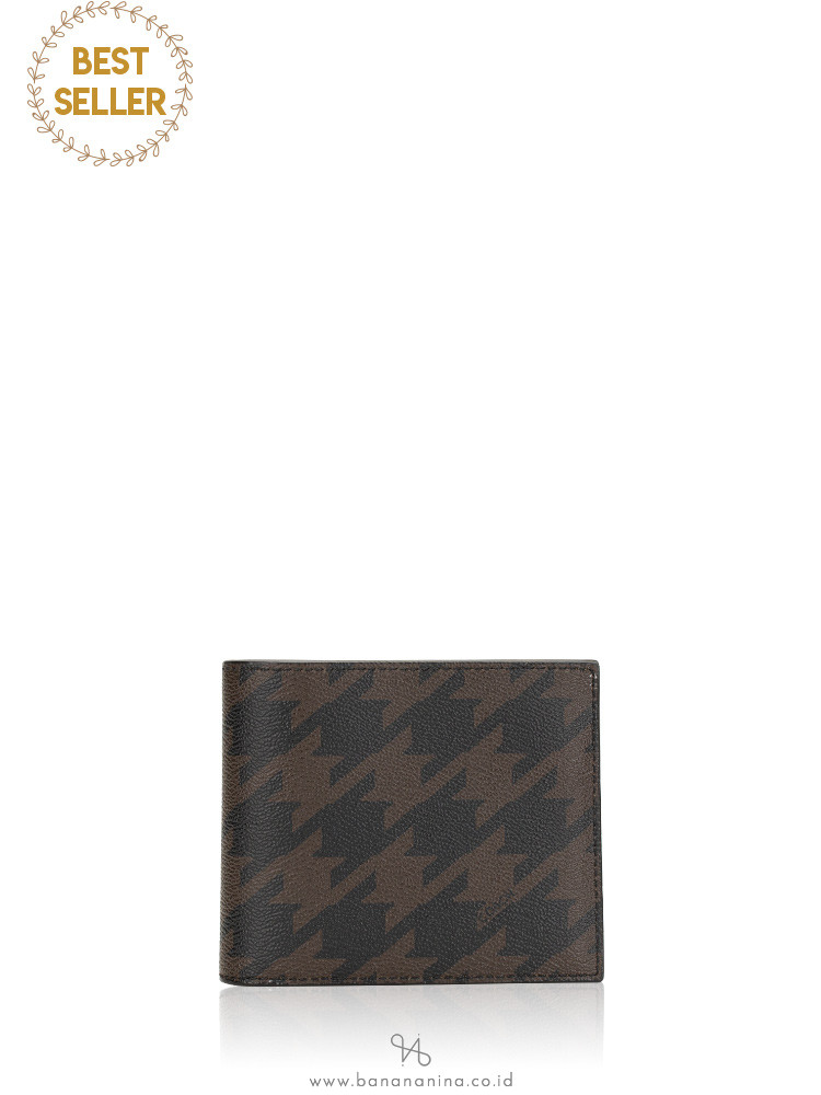 COACH Men 37885 Houndstooth Leather Compact ID Gift Set Grey Multi