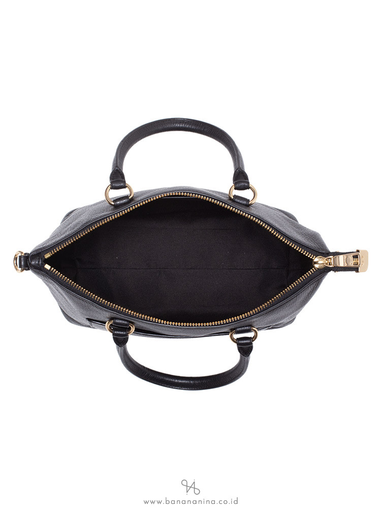 COACH 31466 Pebbled Leather Mini Ema Satchel Black