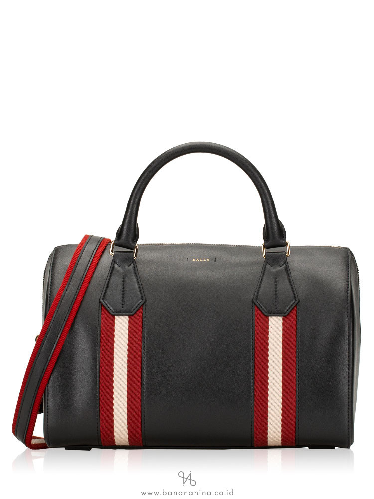 BALLY Alana Leather Bowling Satchel Black