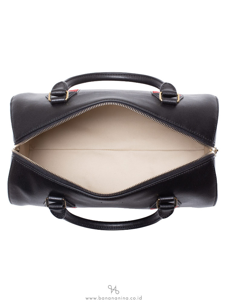 BALLY Alana Leather Bowling Satchel Black