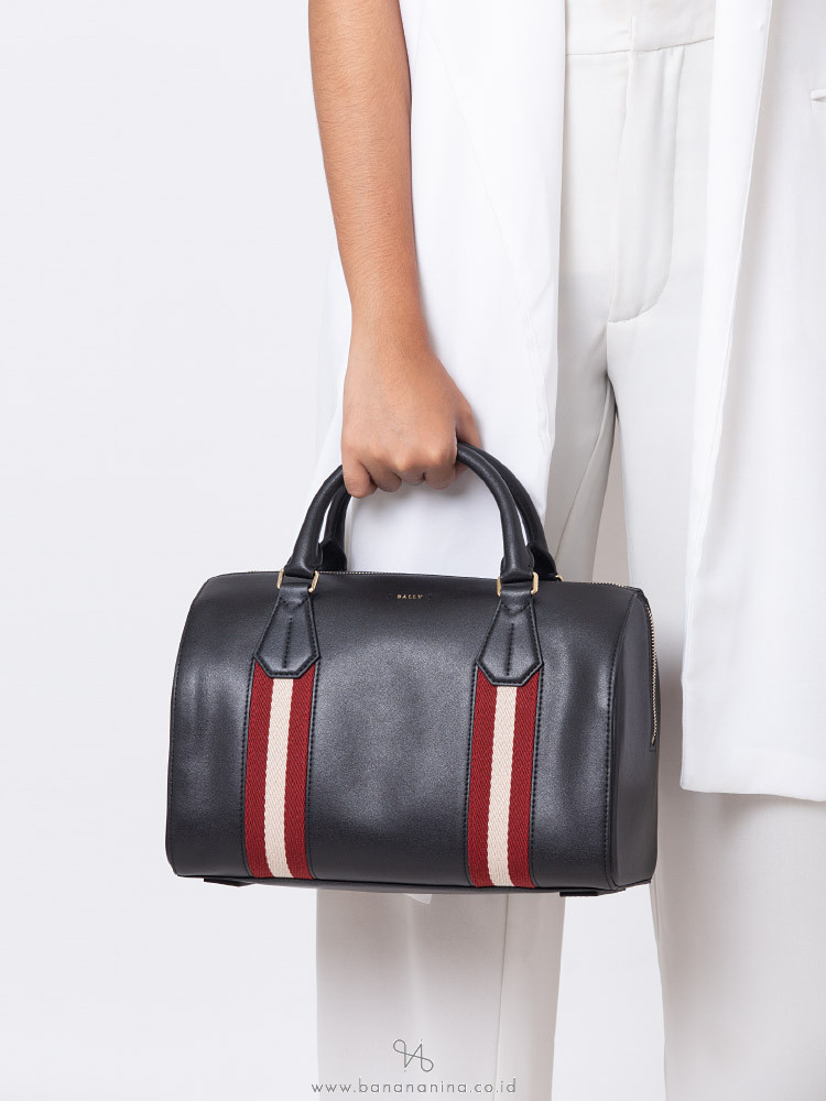 BALLY Alana Leather Bowling Satchel Black