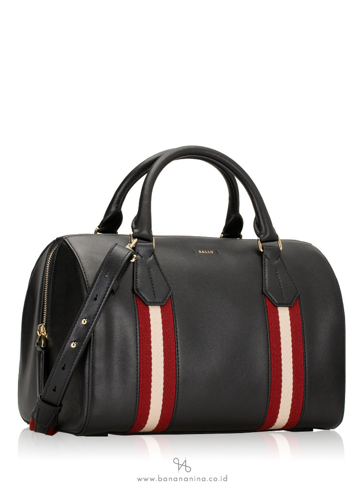 BALLY Alana Leather Bowling Satchel Black