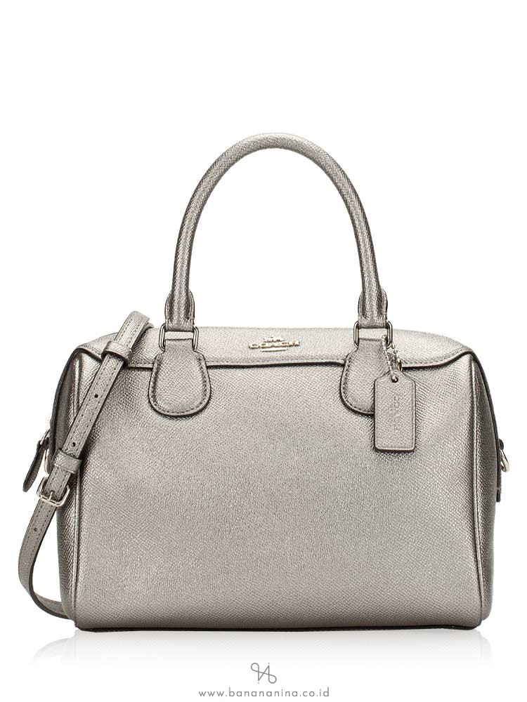 COACH 39706 Metallic Crossgrain Mini Bennett Gunmetal